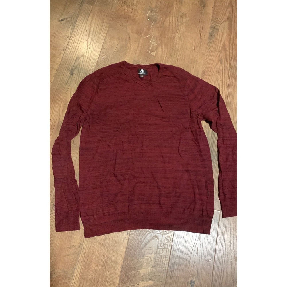 Rock & Republic XXL Sweater Mens Burgundy V‎ Neck Long Sleeve Casual